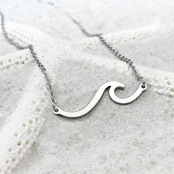 Silver Sea Wave Necklace | Sustainable Ocean-Inspired Jewelry